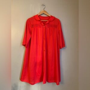 Vtg Lorraine Nightgown Peignoir Set Red Gown Robe Valentine’s 60’s Boudoir Set